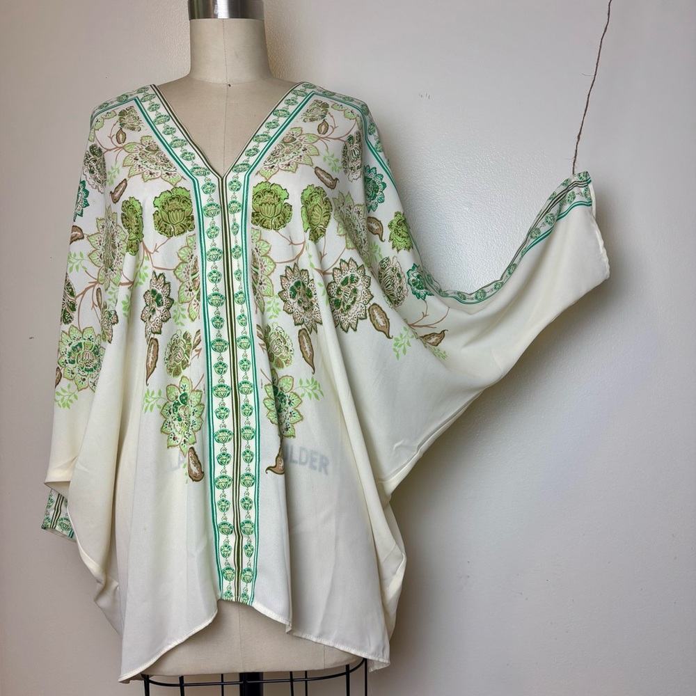 Rose & Olive Floral Kimono with Green & Teal Pattern size XL